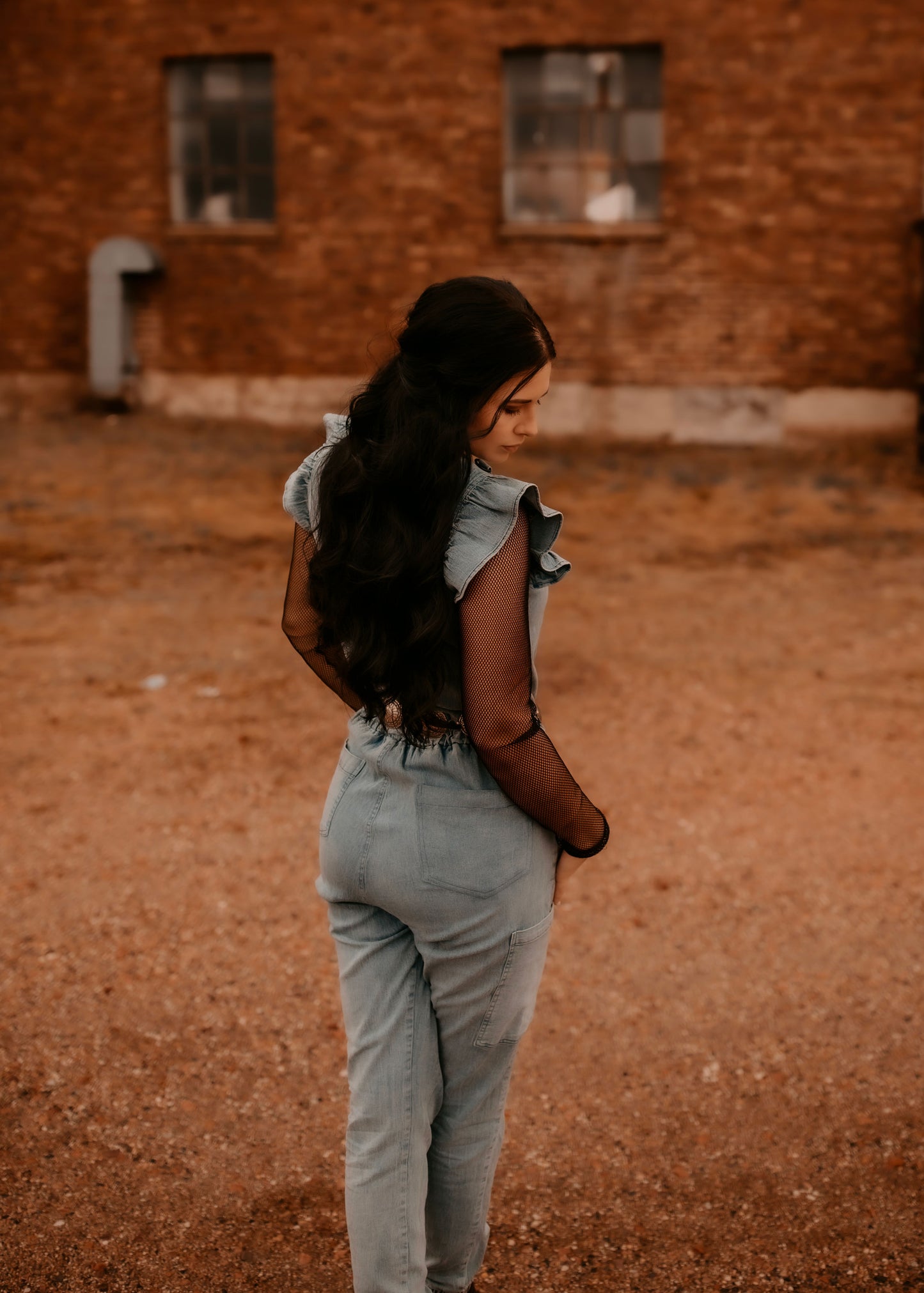 Denim Inspired Scrub Jumpsuit