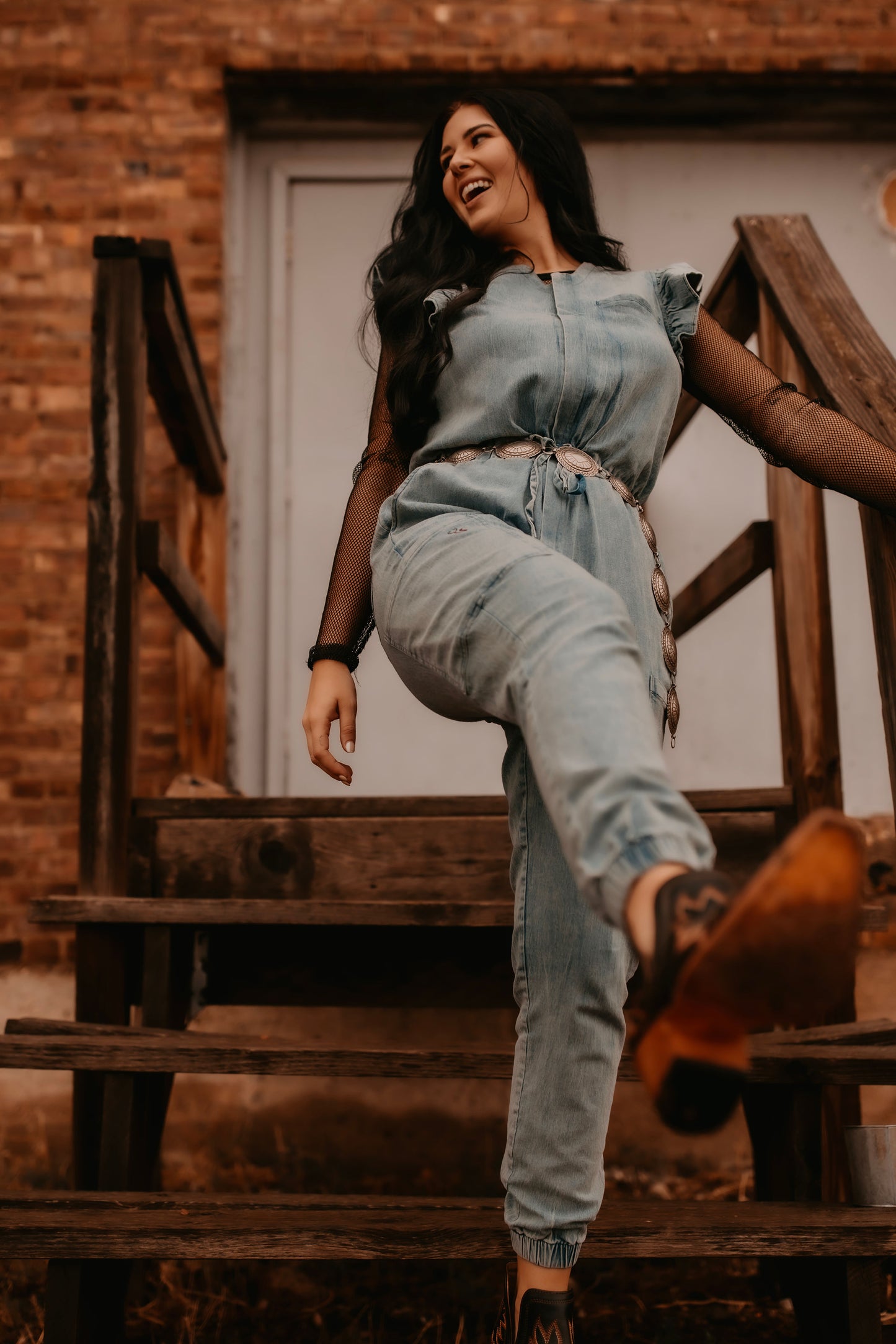 Denim Inspired Scrub Jumpsuit