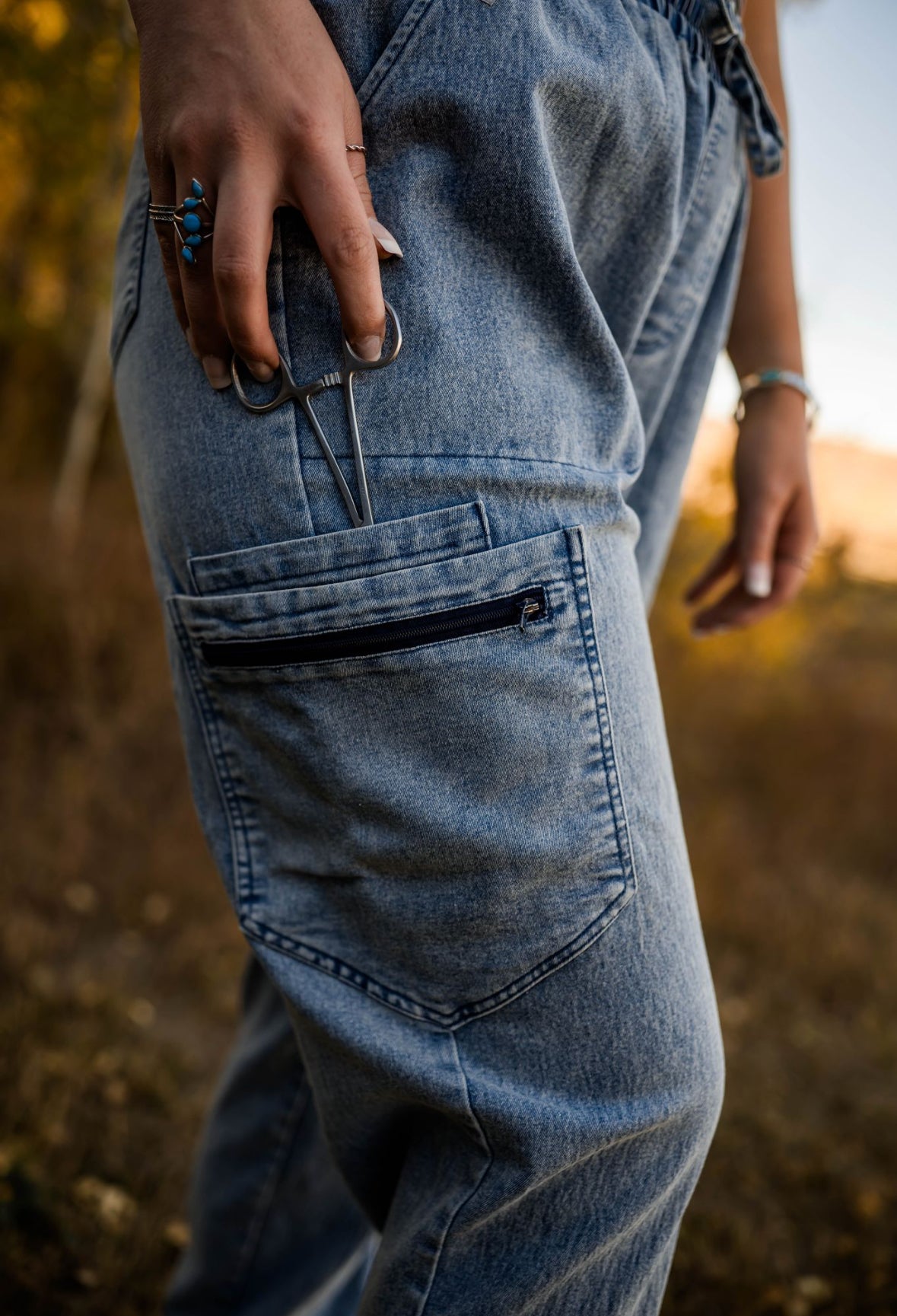 Denim Inspired Jogger Scrub Pants