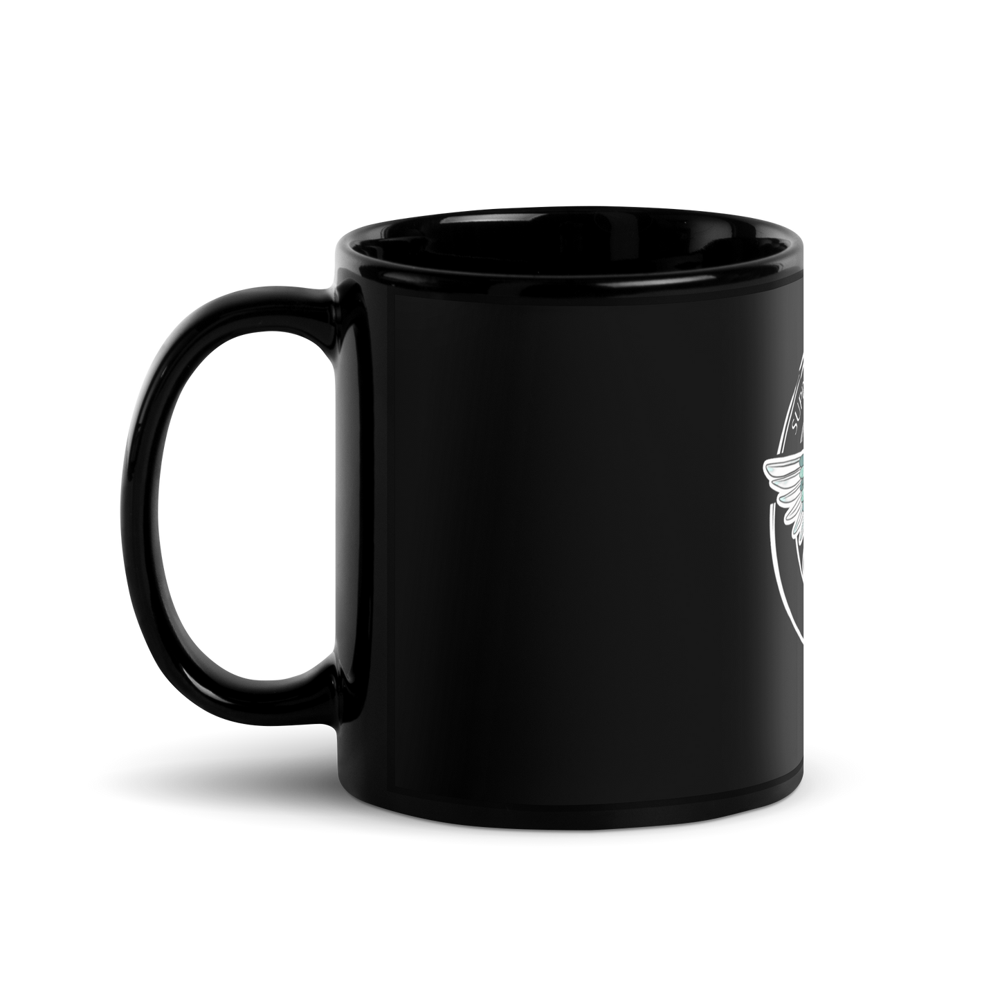 Support Your Local- Black Glossy Mug