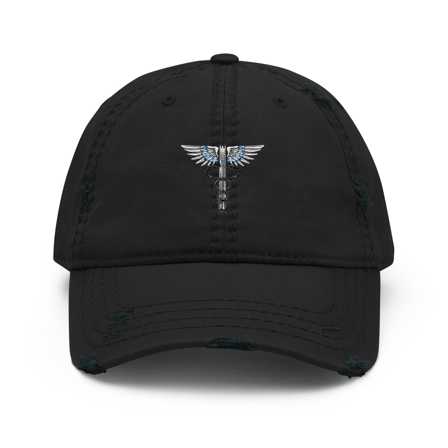 Cowgirl Caduceus- Embroidered Distressed Dad Hat