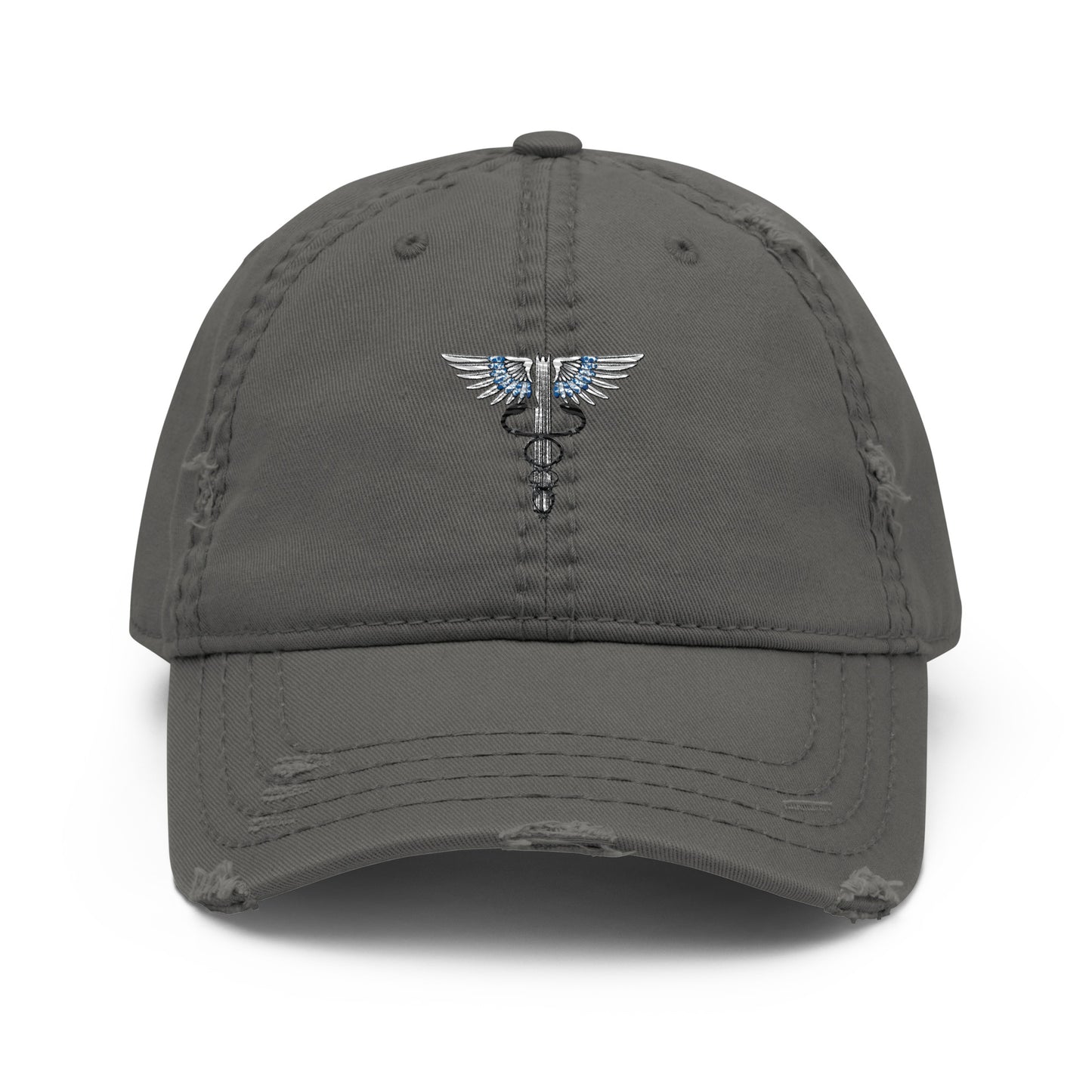 Cowgirl Caduceus- Embroidered Distressed Dad Hat