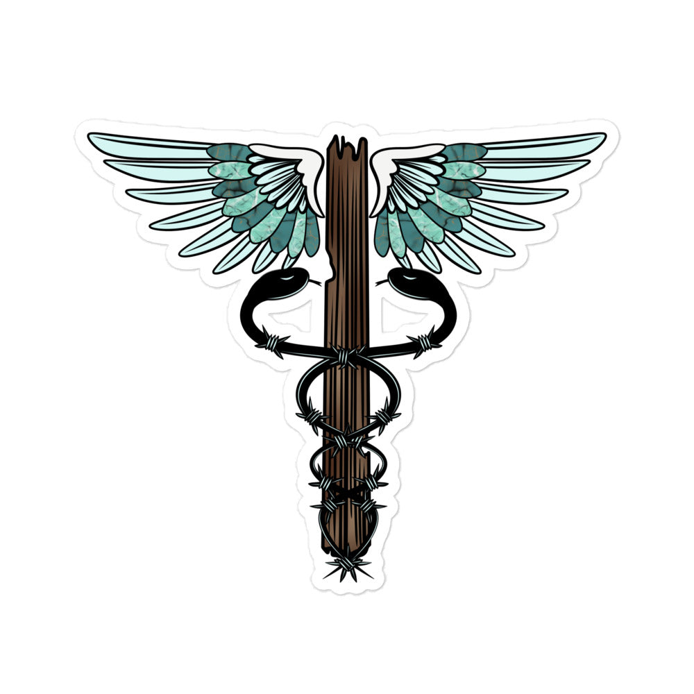 Cowgirl Caduceus- Bubble-free stickers