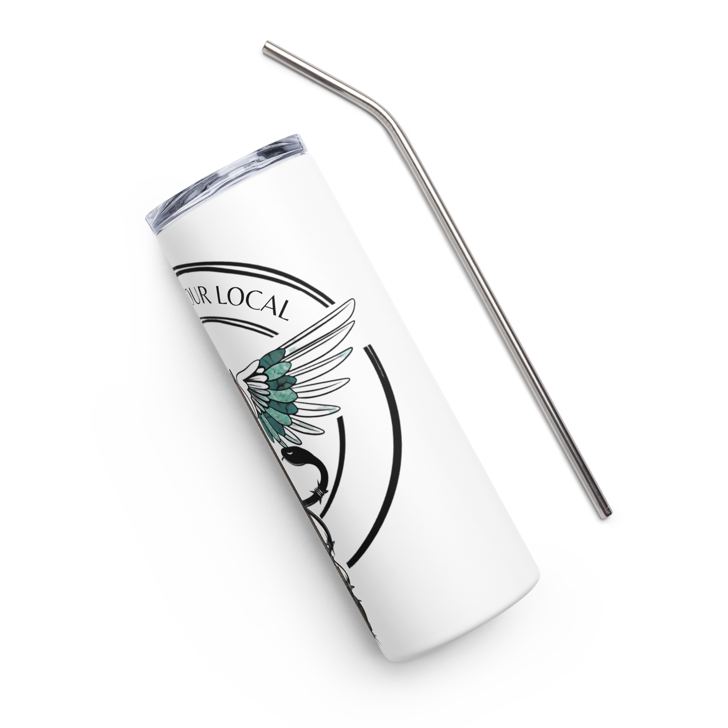 Support Your Local- White Stainless Steel Tumbler
