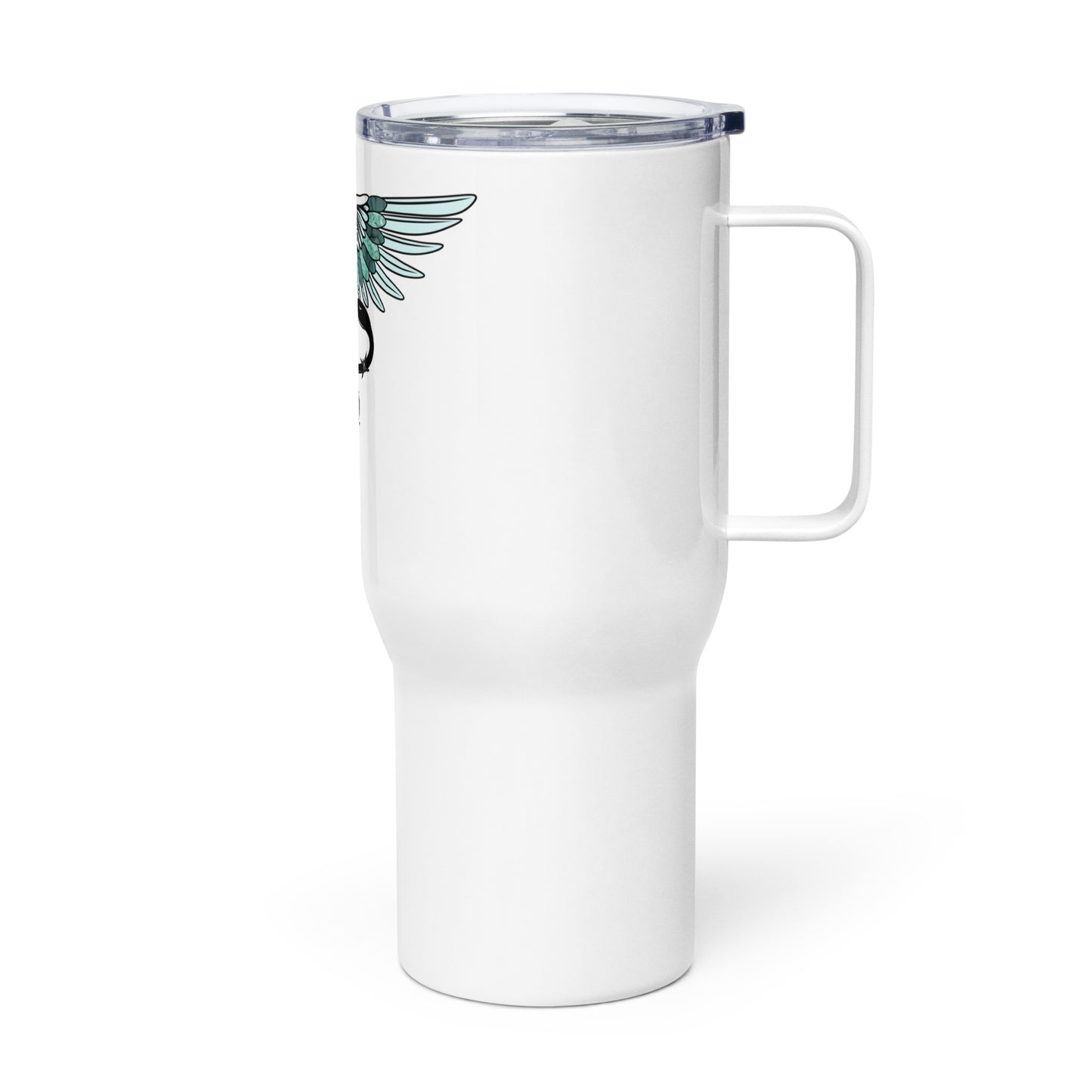 Travel mug with a handle