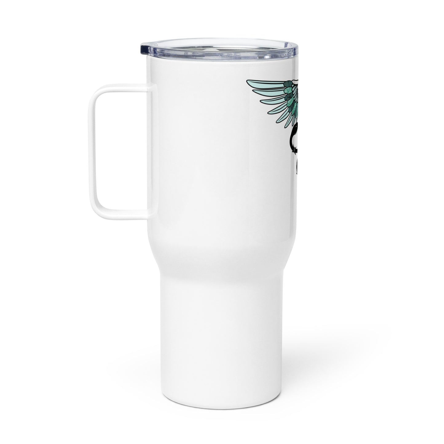 Travel mug with a handle