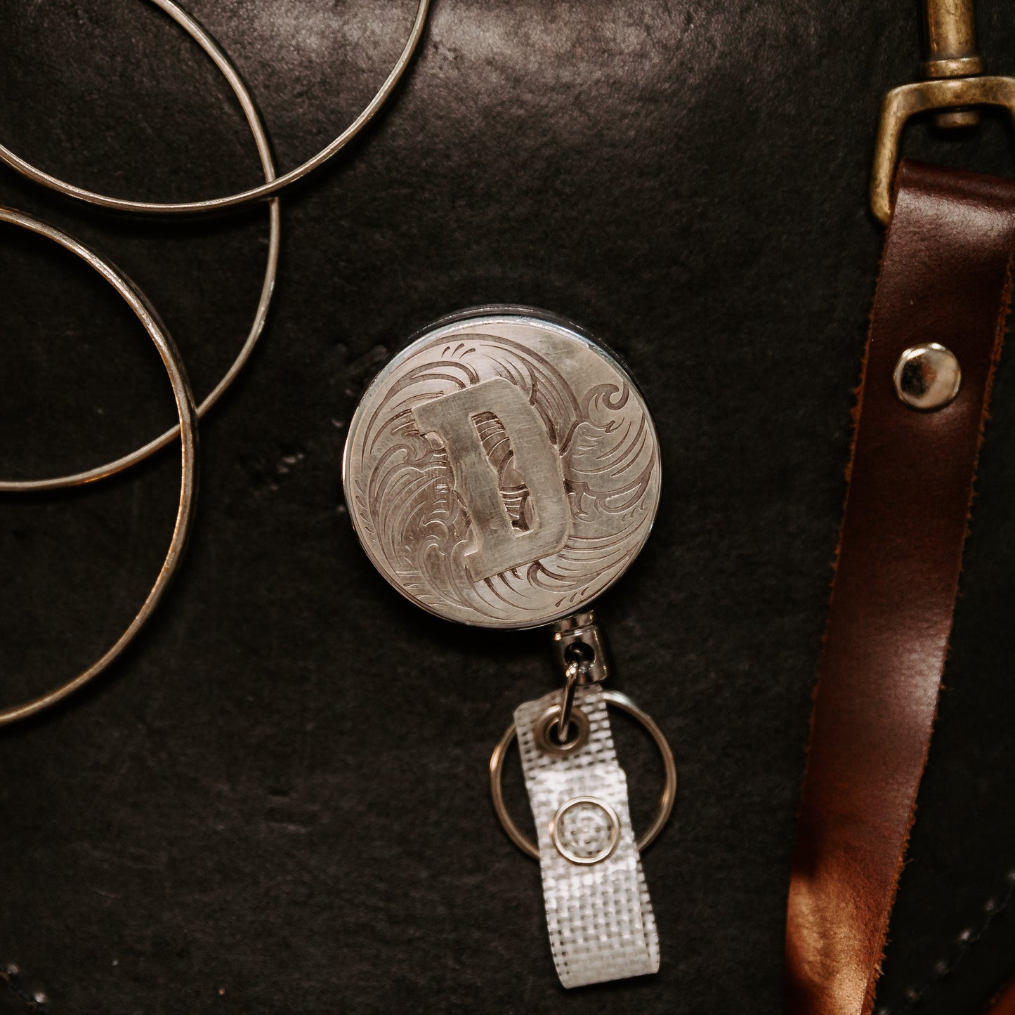 Alphabet Letters without Stone Badge Reel