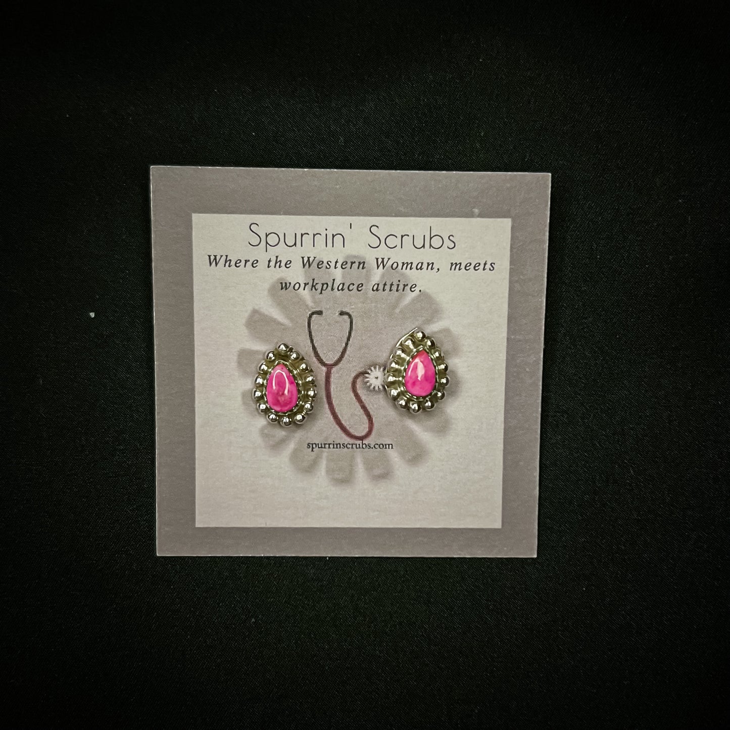 Beautiful Pink Dream Mohave & Sterling Silver Stud Earrings